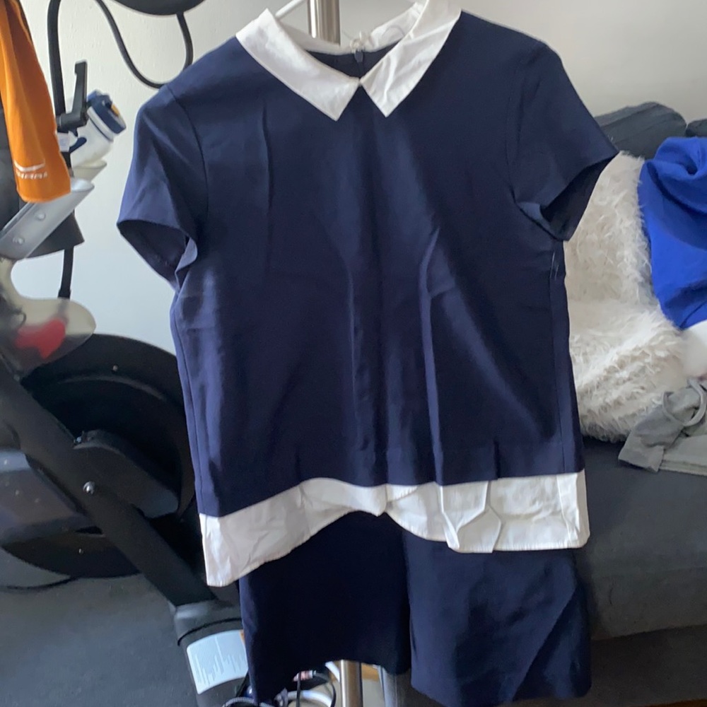 Blue collard romper
